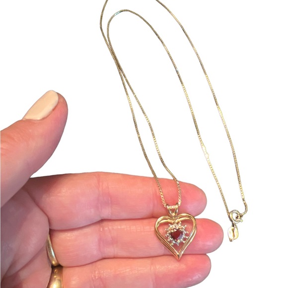 Italian Vintage Janecraft Gold over 925 sterling,  heart Pendant sterling 925 - Picture 4 of 4